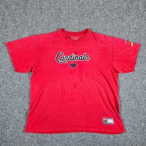 Vintage Nike Red Tag MLB Cardinals Swoosh Graphic‎ T Shirt Red Men's Size XL